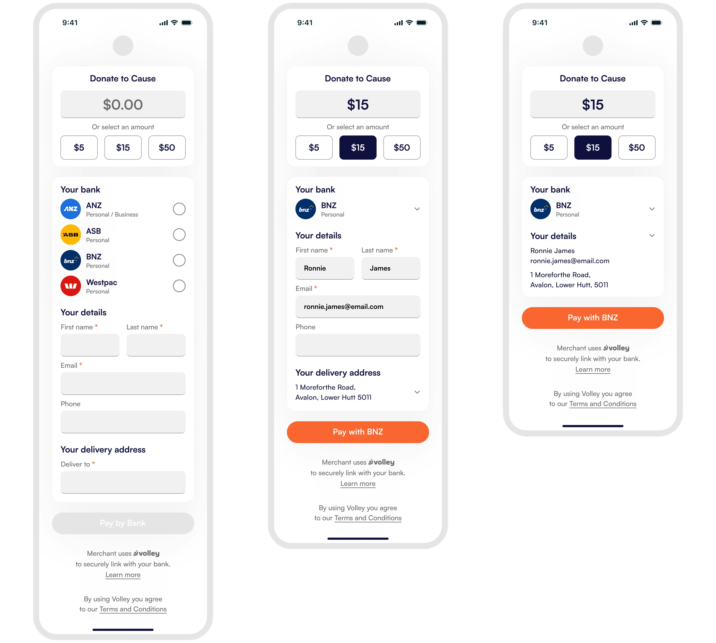 Some payments require your contact details, and your address.
